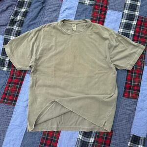 Perfect Vintage 00s Y2K Olive Green Blank GAP Tee Shirt
